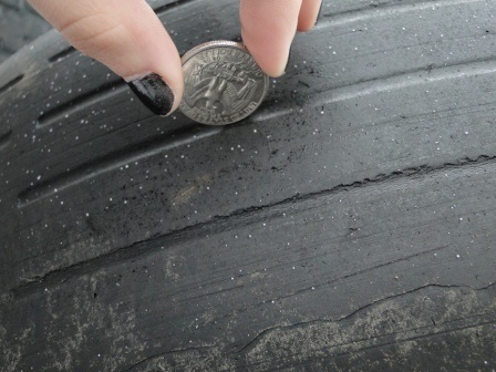 check your car tyre tread with a coin